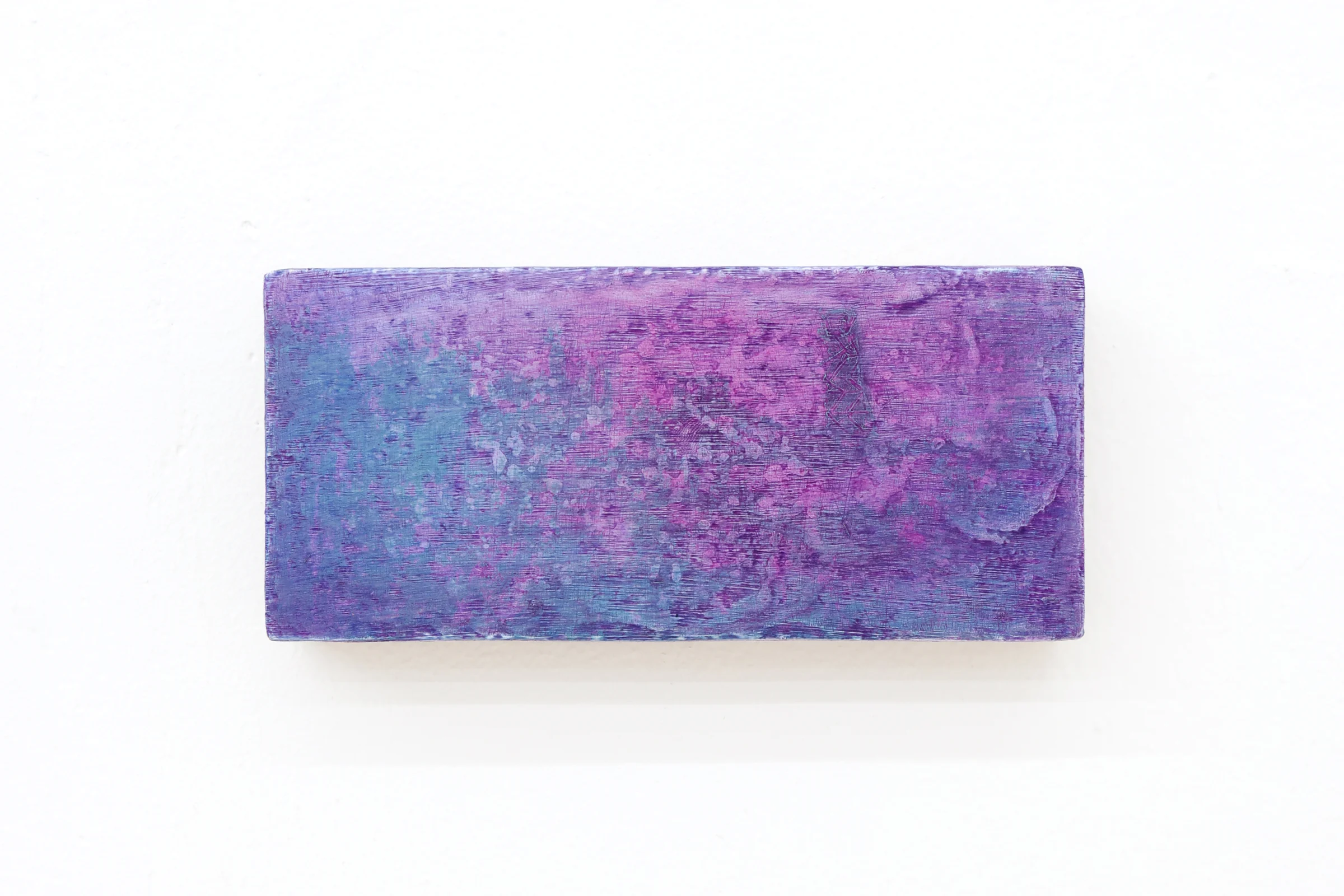 Mtatsminda Turn 13. Closer view of the painting, its violet and magenta surface and delicate texture.