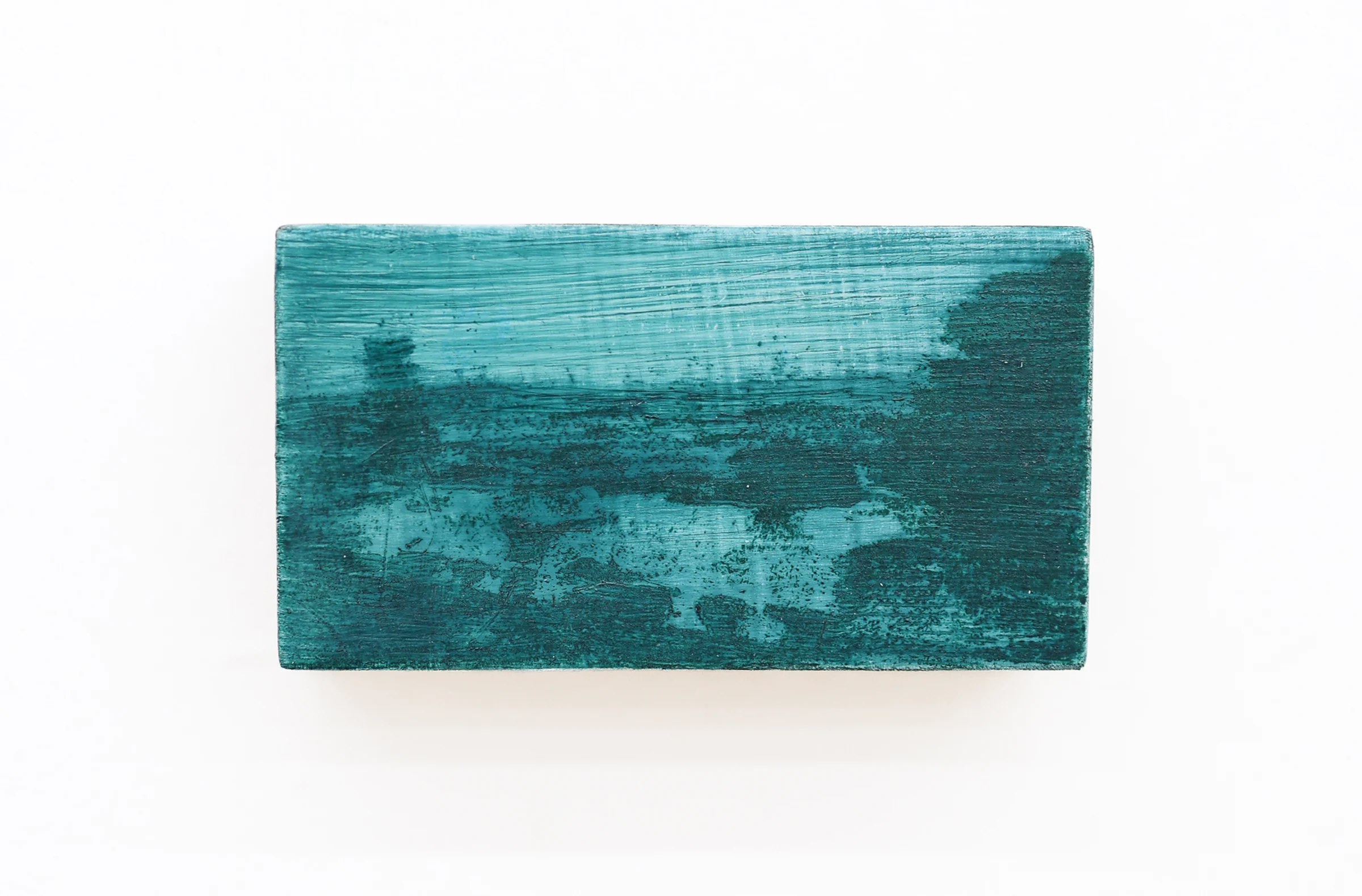 Mtatsminda Turn 4. Closer view of the painting, its teal and green brushwork.