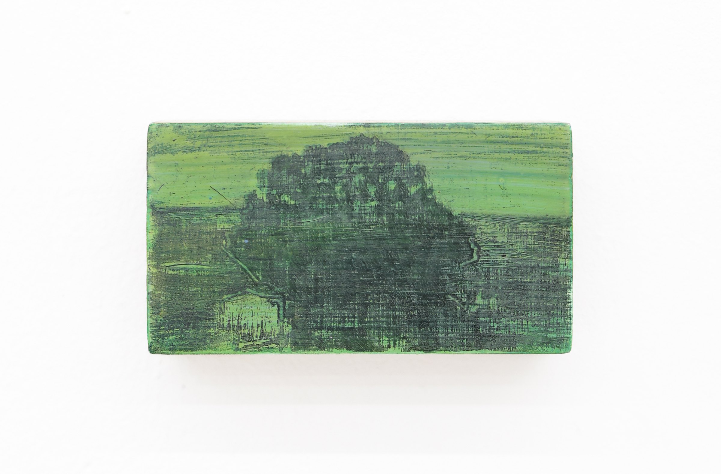 Mtatsminda Turn 6. Closer view of the painting, its dark-green and lime brushwork.