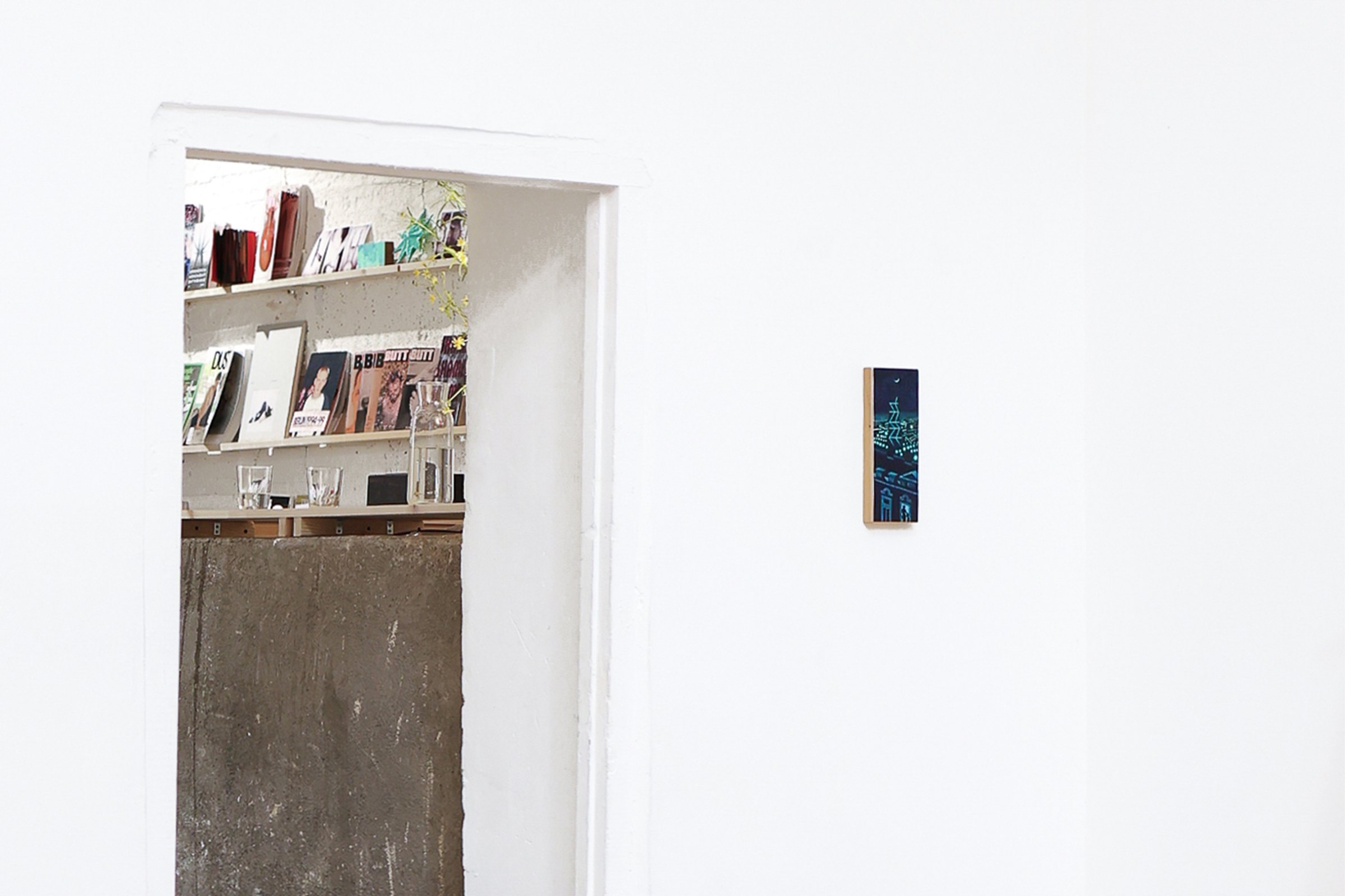 Installation view. Tbilisi, Saturday Night shown on a white gallery wall.