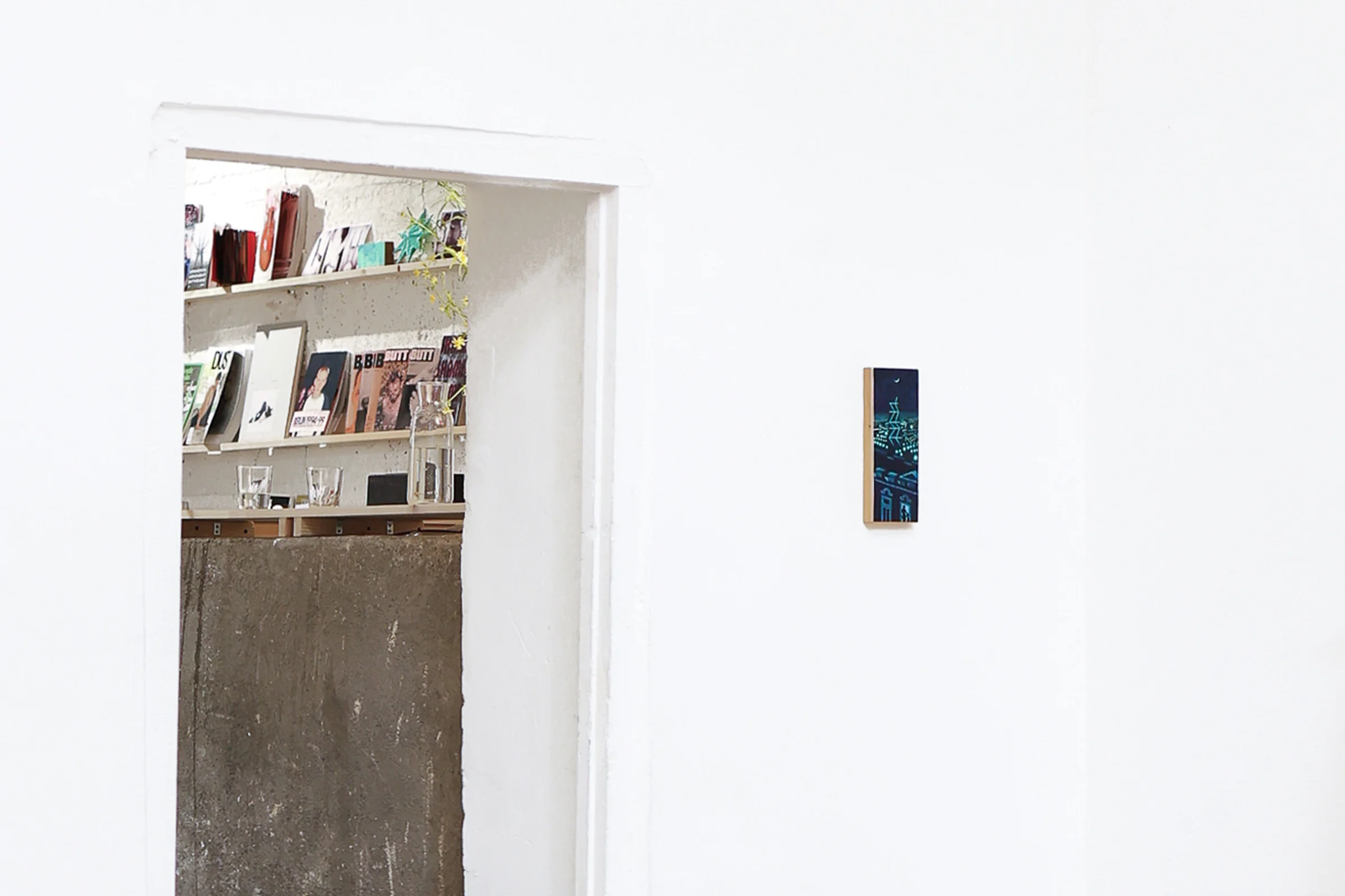 Installation view. Tbilisi, Saturday Night shown on a white gallery wall.